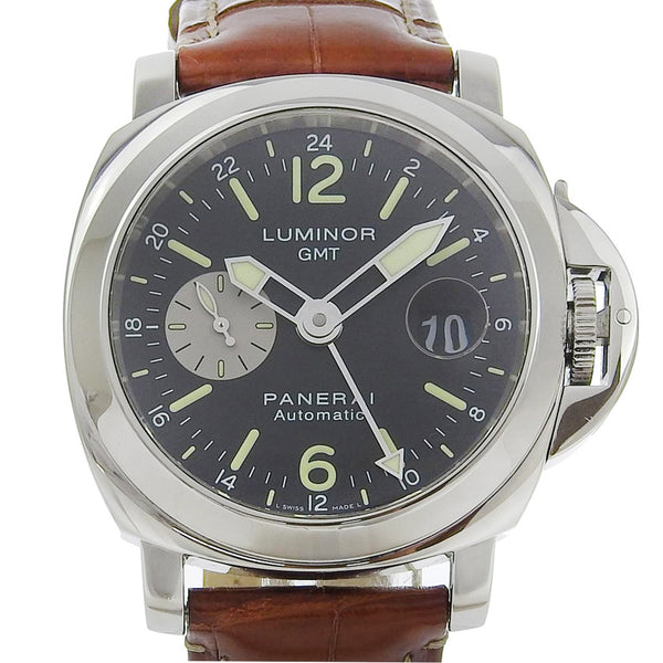 [Panerai] Panerai 
 Luminol GMT手表 
 OP6554 300M Limited型号G0512/2000 PAM00088不锈钢X鳄鱼自动黑色拨盘Luminor GMT男士A级