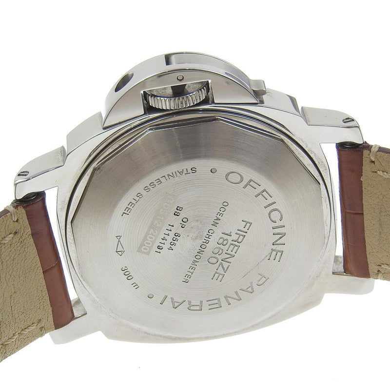 【PANERAI】パネライ
 ルミノールGMT 腕時計
 OP6554 300M 限定モデルG0512/2000 PAM00088 ステンレススチール×クロコダイル 自動巻き 黒文字盤 Luminor GMT メンズA-ランク