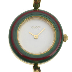 [GUCCI] Gucci 
 changeBezel watch 
 11/12.2 Plated Gold Gold Quartz Analog display White dial Change Bezel Ladies