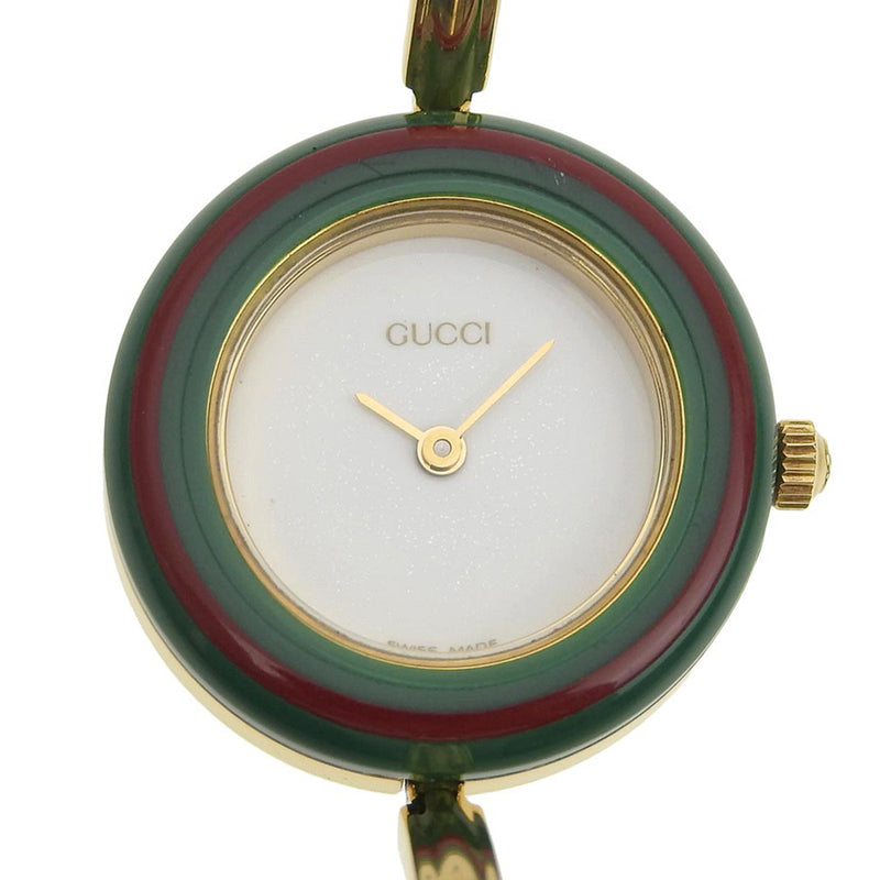 [GUCCI] Gucci Change Bel Watch 11/12.2 Gold Placing Gold Quartz Affichage analogique Cadrée blanche Changement Céplexe