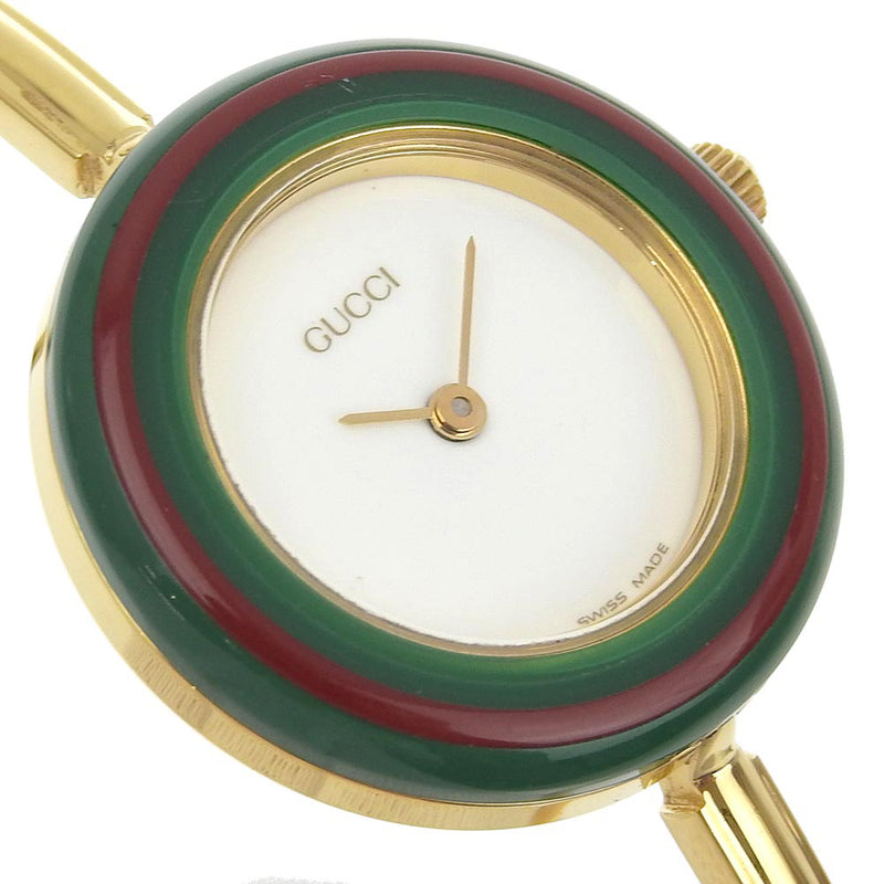 [GUCCI] Gucci Change Bel Watch 11/12.2 Gold Placing Gold Quartz Affichage analogique Cadrée blanche Changement Céplexe