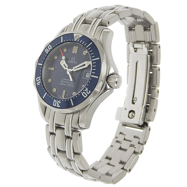 [오메가] 오메가 
 Seamaster 보다 
 전문 300m 2583.80 스테인레스 스틸 쿼츠 아날로그 디스플레이 네이비 다이얼 Seamaster Ladies