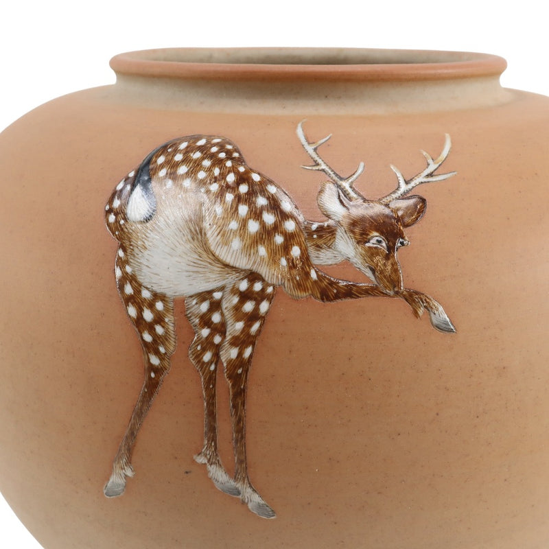 Antiquités Vase de cerfs fabriquées par Shinkuzu Kayama