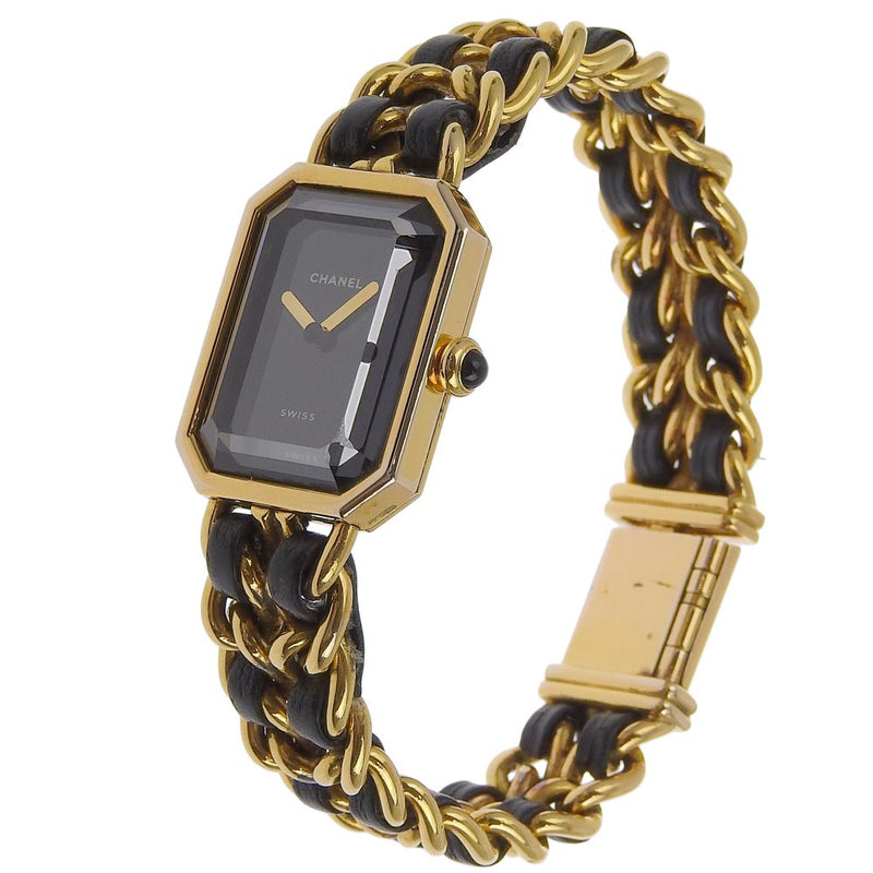 [Chanel] Chanel Premiere L L -Watch H0001 Gold Fotusta x cuero de cuarzo negro Display analógico Dial negro Premiere L Damas