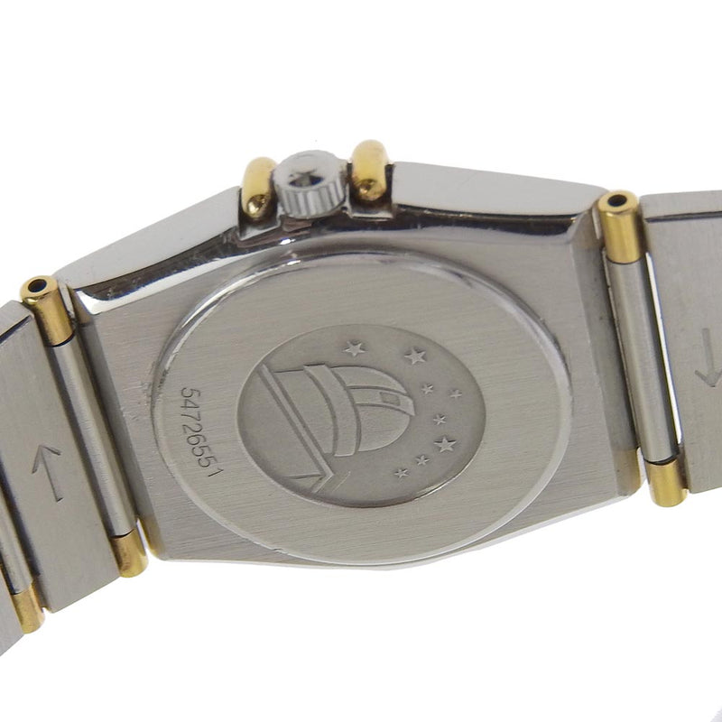 【OMEGA】オメガ コンステレーション ミニ ステンレススチール シルバー/ゴールド クオーツ アナログ表示 レディース ゴールド文字盤 腕時計