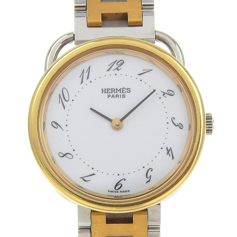 [HERMES] Hermes 
 Arceau reloj de pulsera 
 Acero inoxidable Cuarzo Pantalla analógica Esfera blanca Arceau Ladies