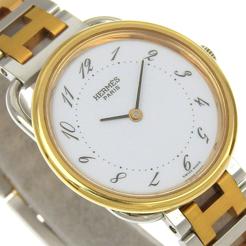 [HERMES] Hermes 
 Arceau reloj de pulsera 
 Acero inoxidable Cuarzo Pantalla analógica Esfera blanca Arceau Ladies