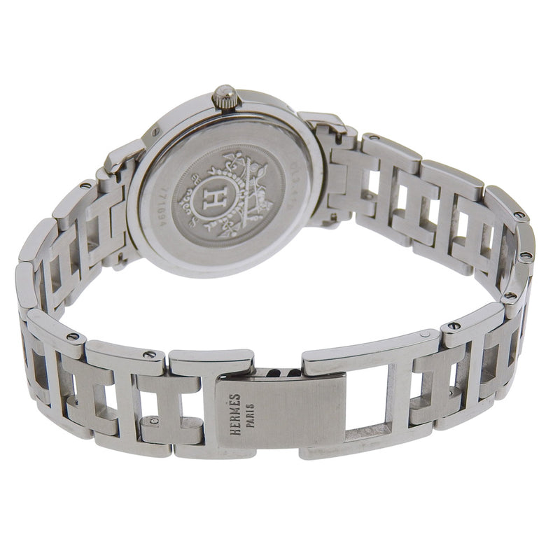 [HERMÈS] Hermès 
 montre tondeuse 
 CL3.410 acier inoxydable Quartz affichage analogique cadran blanc Clipper dames