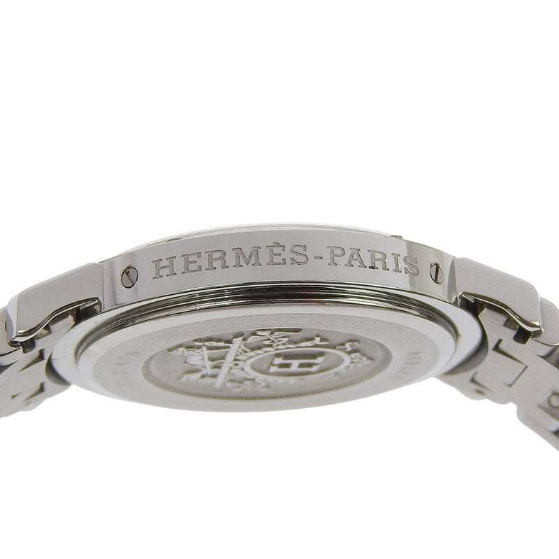 [HERMÈS] Hermès 
 montre tondeuse 
 CL3.410 acier inoxydable Quartz affichage analogique cadran blanc Clipper dames