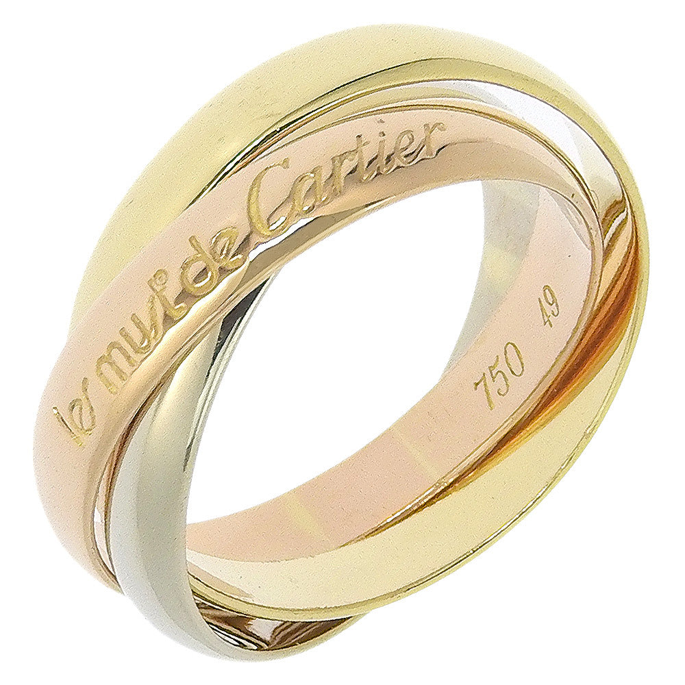 【磨き済】カルティエ トリニティ リング 12号 6754 CARTIER】カルティエ トリニティ 12号 リング・指輪 3連 K18ゴールド