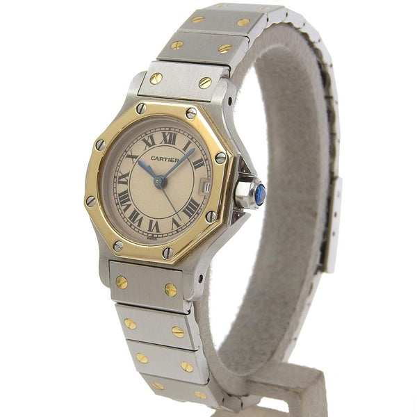 [Cartier] Cartier Santo Susukutagon SM Watch 187903 Quartz en acier inoxydable affichage beige dial