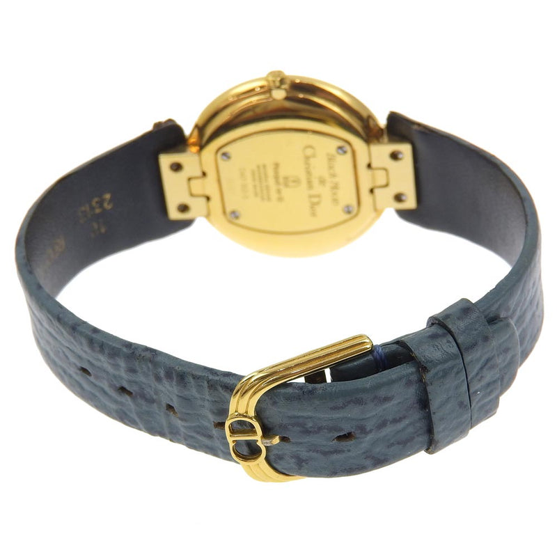 [Dior] Dior Bakira Watch D47-153-5 Gold Placing x Quartz en cuir en relief Affichage analogique Blue Shell Dial Bakira Boys