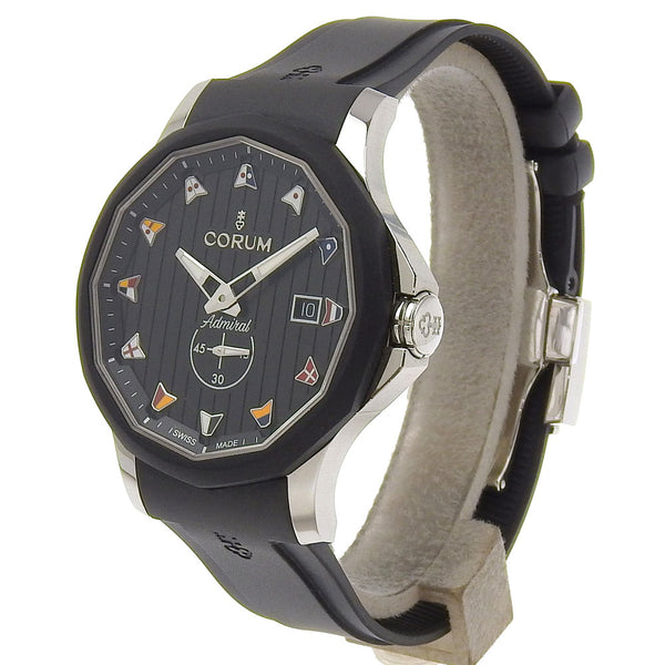 [Corum] corm 
 Almirante 42 relojes 
 395.102.22/f371an12 acero inoxidable x pantalla analógica de cuarzo de goma almirante 42 hombres a+rango