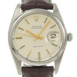 [ROLEX] Rolex 
 Oyster Day Watch 
 6694 Stainless steel x crocodile silver hand-rolled silver dial Oyster Date Men's B-Rank