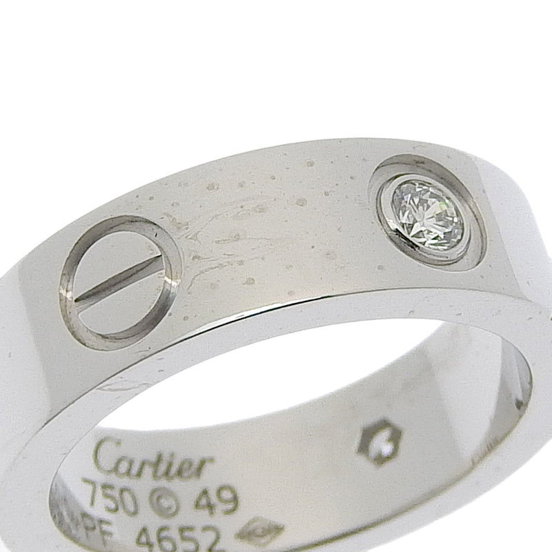 【CARTIER】カルティエ
 ラブリング  9号 リング・指輪
 ハーフダイヤ K18ホワイトゴールド×ダイヤモンド 約8.5g Love Ring レディースA-ランク