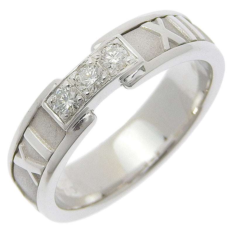 [Tiffany＆Co。]TIFFANY&Co. 地图集尺寸15.5环3P钻石 18K白金X钻石大约6.9克Atlas女子A级