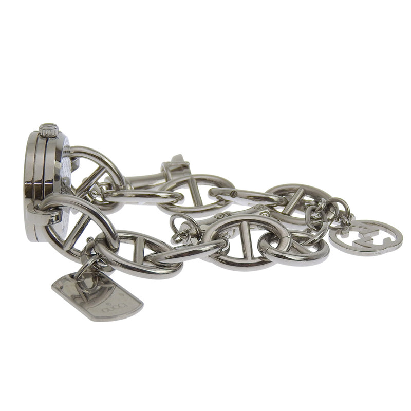 [구찌] 구찌 
 G 참 시계 
 107 스테인레스 스틸 쿼츠 아날로그 디스플레이 브라운 다이얼 G 참 여성용