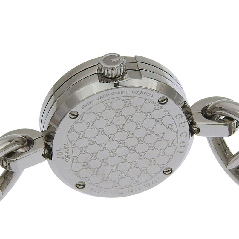 [구찌] 구찌 
 G 참 시계 
 107 스테인레스 스틸 쿼츠 아날로그 디스플레이 브라운 다이얼 G 참 여성용