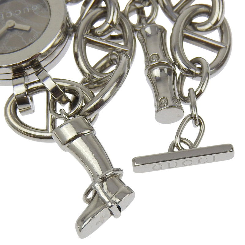 [구찌] 구찌 
 G 참 시계 
 107 스테인레스 스틸 쿼츠 아날로그 디스플레이 브라운 다이얼 G 참 여성용