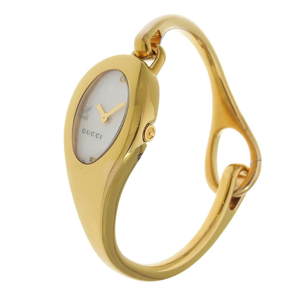[GUCCI] Gucci 
 reloj de caballo 
 YA103 Pantalla analógica de cuarzo chapada en oro Esfera blanca Horsebit Ladies