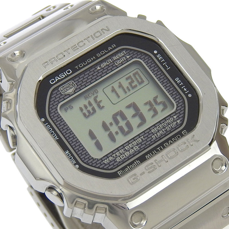 【CASIO】カシオ
 Gショック 腕時計
 フルメタル GMW-B5000D-1JF ステンレススチール ソーラー電波時計 デジタル表示 黒文字盤 G shock メンズA-ランク