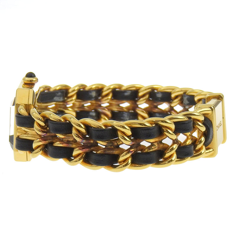 [Chanel] Chanel Premiere l Watch H0001 Gold plaqué x cuir Quartz Affichage analogique Black Dial Premiere l Women's A-Rank