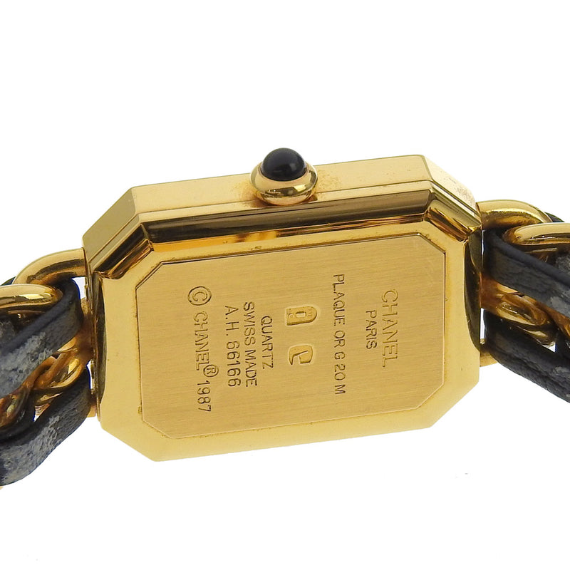 [Chanel] Chanel Premiere l Watch H0001 Gold plaqué x cuir Quartz Affichage analogique Black Dial Premiere l Women's A-Rank