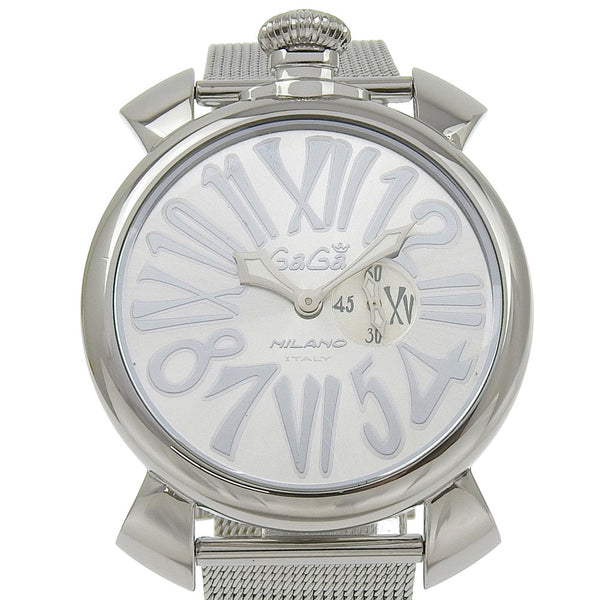 [GAGA MILANO] Gaga Milano 
 Manurer 46 Watches 
 5080.3 Stainless Steel Quartz Small second SilverDial Manure 46 Men's A-Rank