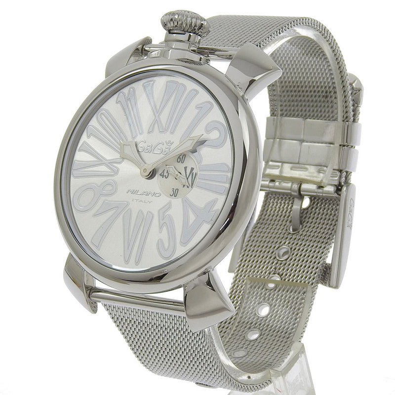 [GAGA MILANO] Gaga Milano 
 Manurer 46 Watches 
 5080.3 Stainless Steel Quartz Small second SilverDial Manure 46 Men's A-Rank