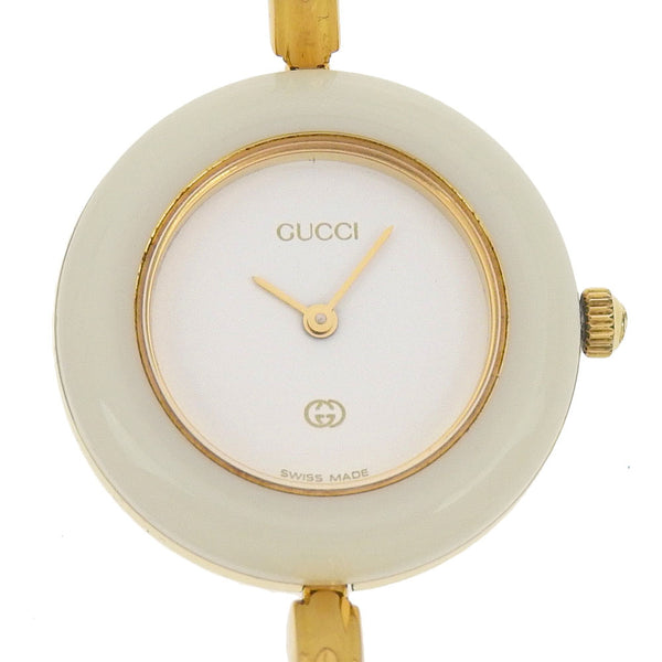 [Gucci] Gucci Change Besel Watch 12 de noviembre Viernes, exhibición analógica de cuarzo Cambio de dial blanco Bisel Ladies