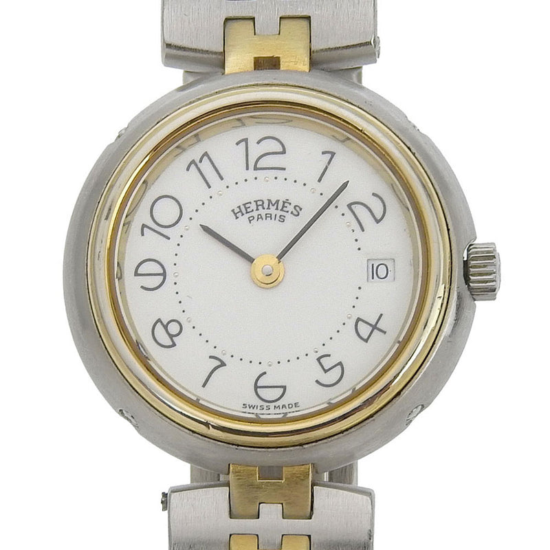 [Hermes] Hermes 
 Reloj de fecha de perfil 
 Acero inoxidable x Gold de oro Display analógico Pantalla de perfil de marcado blanco Damas Damas