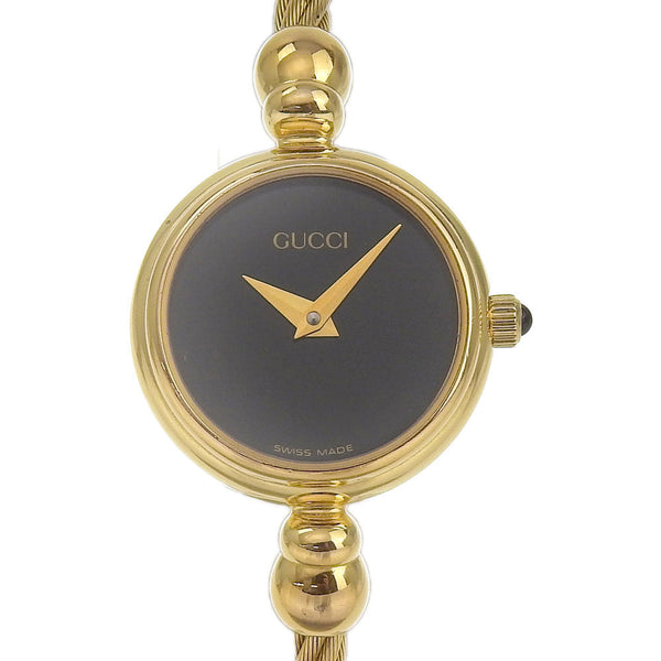 [GUCCI] Gucci 
 Bangle watch 
 2700.2.L Plated Gold Quartz Analog display Black Dial Bangle Ladies A Rank