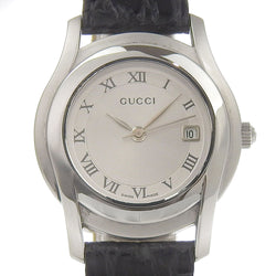 [GUCCI] Gucci 
 watch 
 5500L Stainless Steel×Embossed Leather Quartz Analog display SilverDial ladies