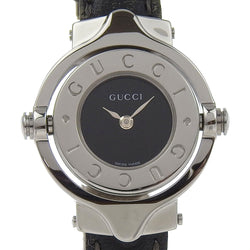 [GUCCI] Gucci 
 Turn face wristwatch 
 6600L Stainless Steel×Embossed Leather Quartz Analog display black dial Turn face Ladies A-Rank