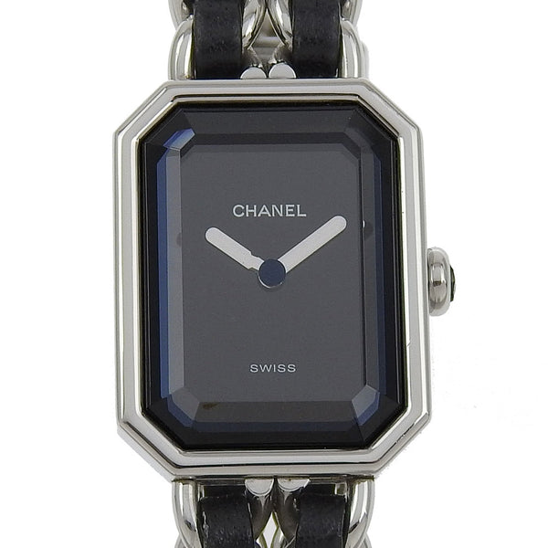 [CHANEL] Chanel 
 Premiere S Watch 
 H0451 Stainless Steel×Embossed Leather Quartz Analog display black dial Premiere S Women's