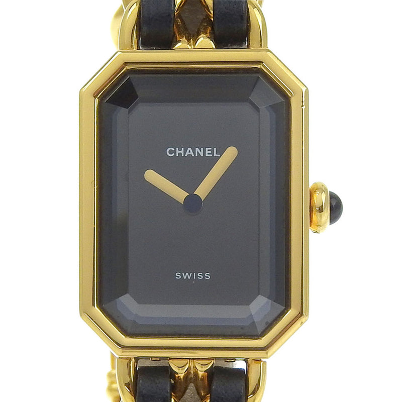 [Chanel] Chanel Premiere l Watch H0001 Gold-plaqué X Cuir en relief L Quartz gravé Affichage analogique Black Dial Premiere l Women's
