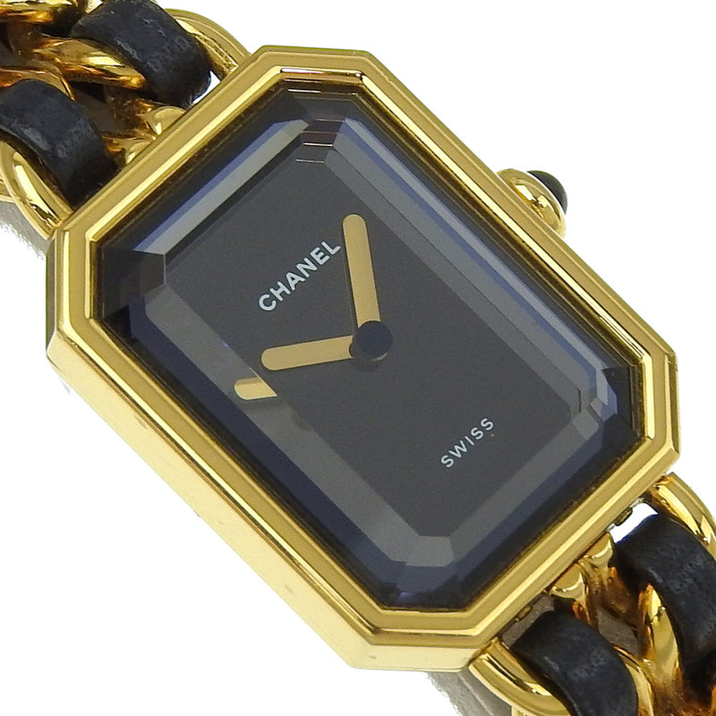 [Chanel] Chanel Premiere l Watch H0001 Gold-plaqué X Cuir en relief L Quartz gravé Affichage analogique Black Dial Premiere l Women's