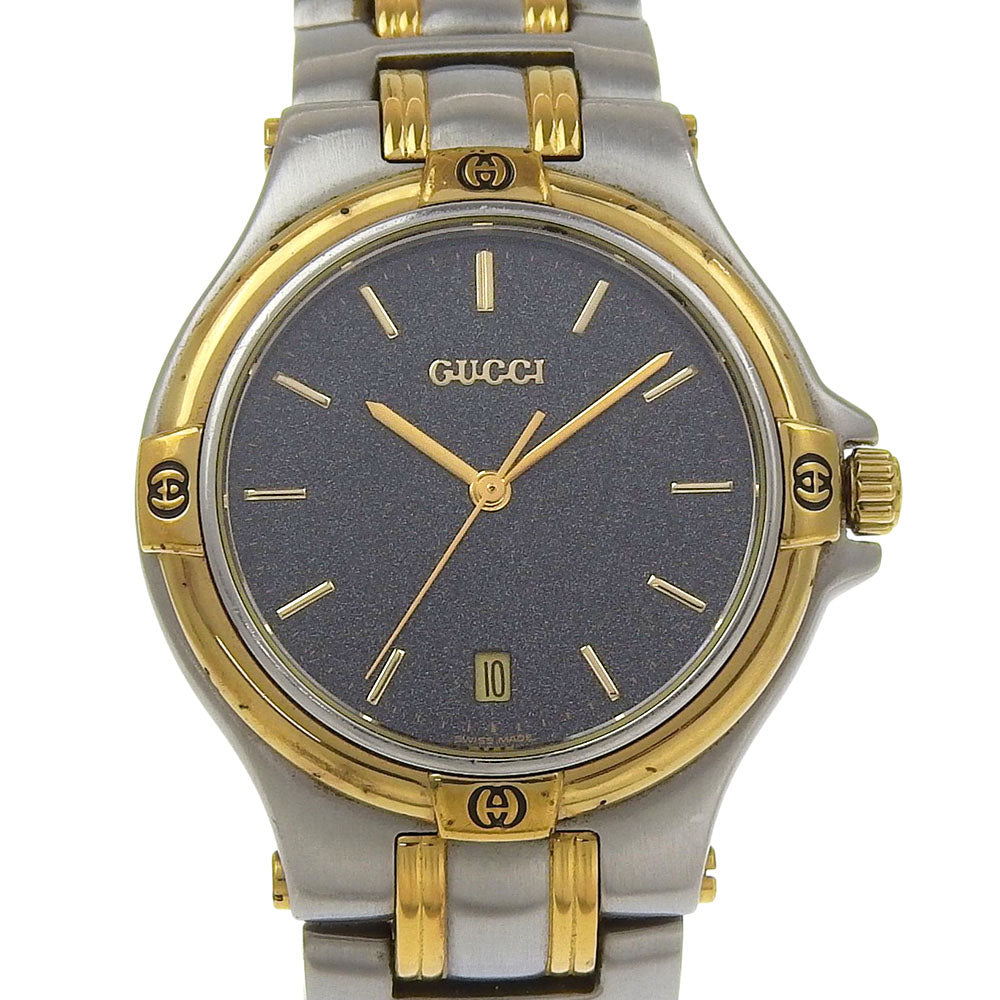 1円～/GUCCI/グッチ/9040M/デイト/アイボリー文字盤/コンビ/メンズ 