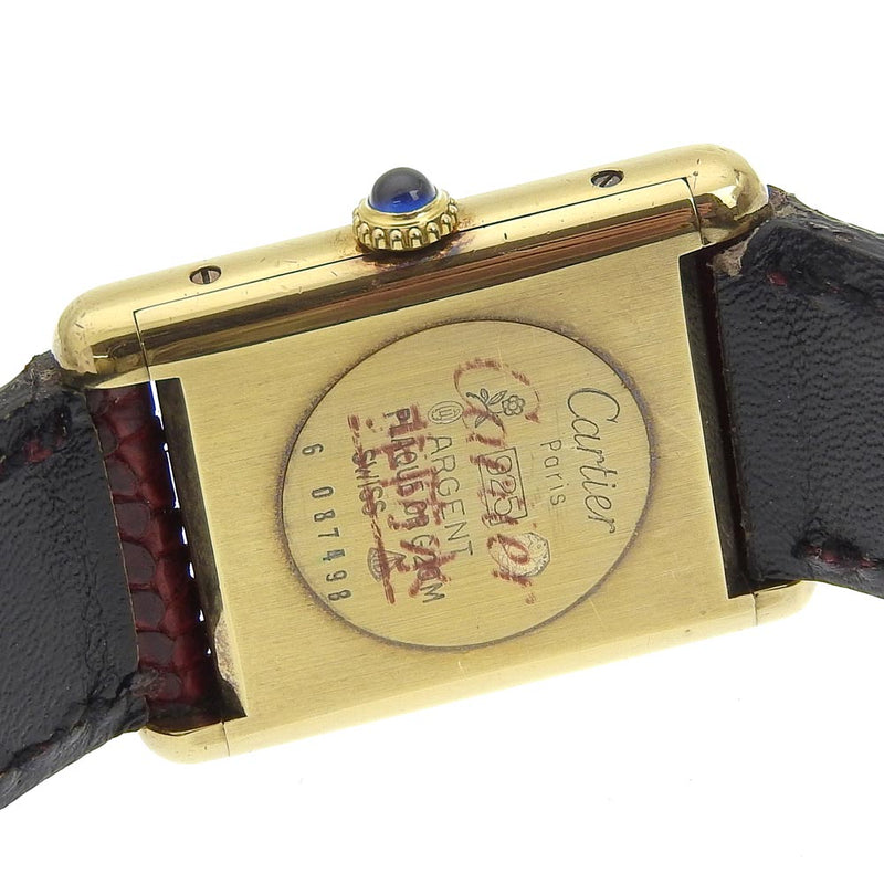 [Cartier] Cartier 
 Mast tank watch 
 Three Color Vermille Vintage Silver 925 × Lizard Gold Gold Gold Dial Must Tank Ladies