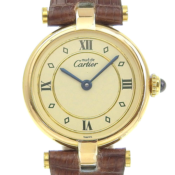 [Cartier] Cartier 
 Massevandome Watch 
 Vermille 590004 Silver 925 × Lizard Gold Quartz Analog Ladies Must Vendome Ladies