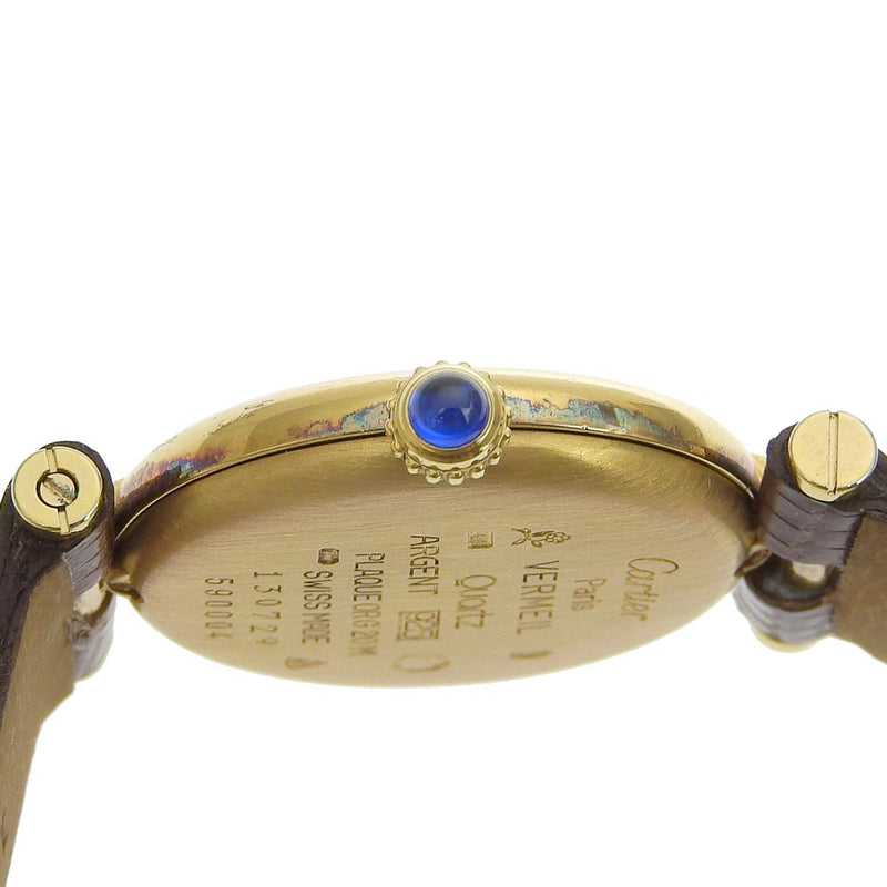 【CARTIER】カルティエ
 マストヴァンドーム 腕時計
 ヴェルメイユ 590004 シルバー925×リザード ゴールド クオーツ アナログ表示 アイボリー文字盤 Must Vendome レディース