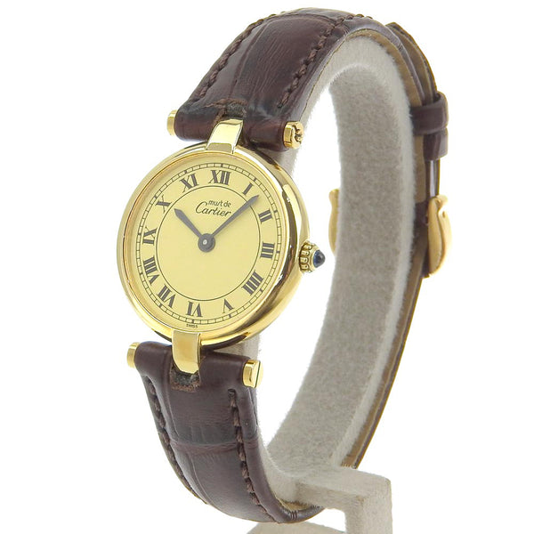 [Cartier] Cartier 
 Massevandome Watch 
 Vermille Silver 925 × Crocodile Gold Quartz Analog Display Cream Dial Must Vendome Ladies