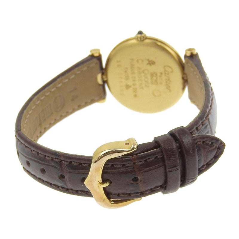[Cartier] Cartier 
 Massevandome reloj 
 Vermille Silver 925 × Crocodile Gold Quartz Display Dial de crema de crema para vender Damas Vendome