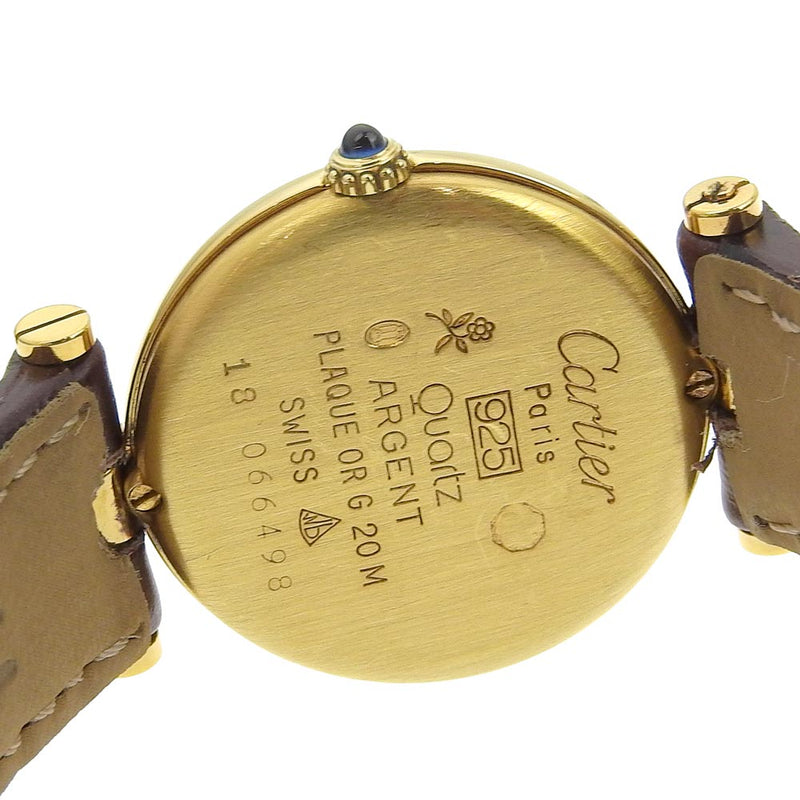 [까르띠에] 까르띠에 
 마스 반도계 시계 
 Vermille Silver 925 × Crocodile Gold Quartz 아날로그 디스플레이 크림 다이얼은 Vendome Ladies해야합니다.