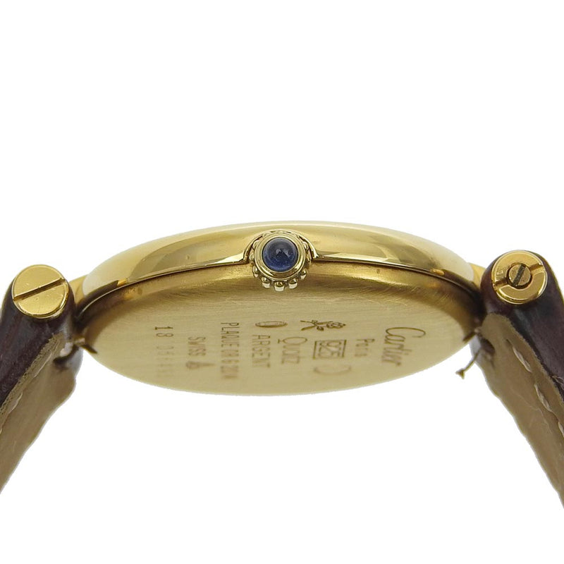 [까르띠에] 까르띠에 
 마스 반도계 시계 
 Vermille Silver 925 × Crocodile Gold Quartz 아날로그 디스플레이 크림 다이얼은 Vendome Ladies해야합니다.