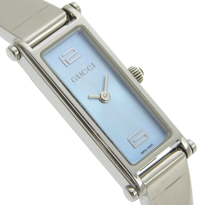 [GUCCI] Gucci Watch 1500L Stainless Steel Silver Quartz Analog display light blue dial ladies