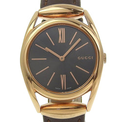 [GUCCI] Gucci 
 watch 
 140.4 Stainless steel x Leather pink gold quartz analog display black dial Men A-Rank