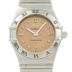 【OMEGA】オメガ
 シンディクロフォード 腕時計
 1564.66 ステンレススチール クオーツ アナログ表示 ピンク文字盤 cindy crawford レディースA-ランク