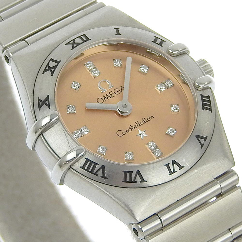 【OMEGA】オメガ
 シンディクロフォード 腕時計
 1564.66 ステンレススチール クオーツ アナログ表示 ピンク文字盤 cindy crawford レディースA-ランク