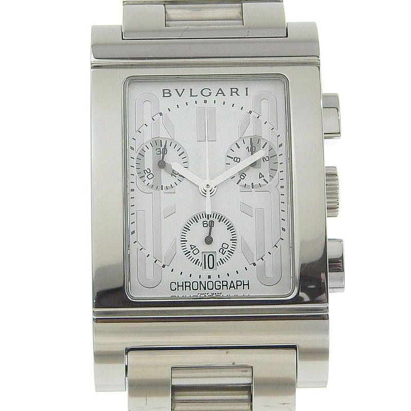 [Bvlgari] bulgari 
 Reloj Retangoro 
 RTC49S CRONOGROTO DE CARRZO DE ACERO INOXIDABLE Dial blanco Rettangoro Men's